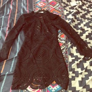 Black Lace Dress. Long sleeve